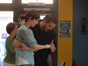 Man teaching girl how to dance in Mesa, AZ