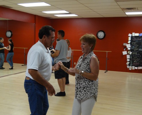 Middle-aged couple at dance studio