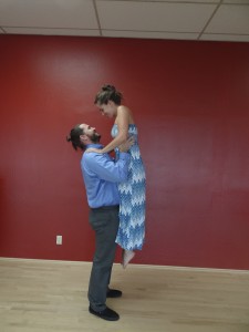 Couple doing a lift for dance routine