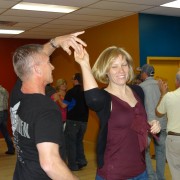 a couple country dancing