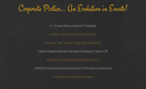Corporate group events at Dance FX Studios