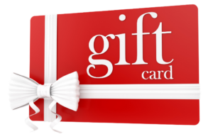 A red gift card