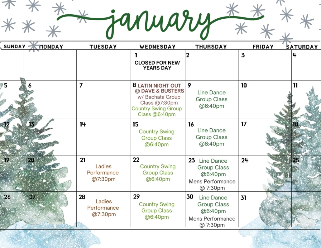 january Dance Classes